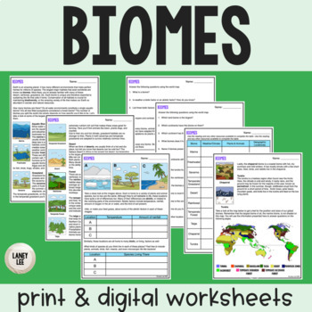 Preview of Biomes - Reading Comprehension Worksheets