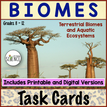 Preview of Biomes and Aquatic Ecosystems Task Cards Activity