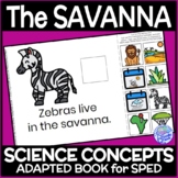 Biomes- The Savanna PRINTABLE Adapted Book for Science in 