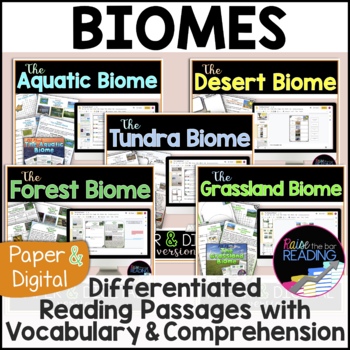 Preview of Biomes Unit - Differentiated Paper and Digital Nonfiction Reading Passages