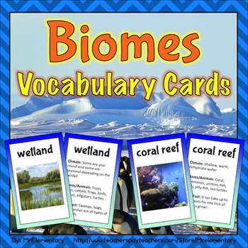 Preview of Biomes Vocabulary Trading Cards