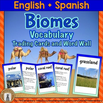 Preview of Biomes Trading Cards and Word Wall Posters