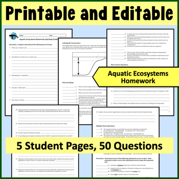 Water And Aquatic Ecosystems Worksheet Answers - Nidecmege