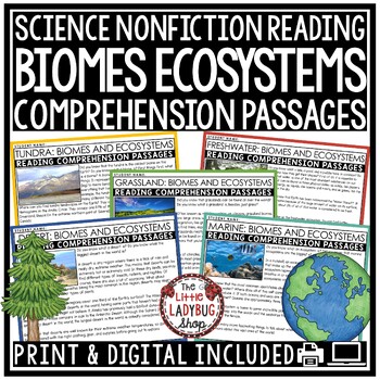 Preview of Biomes and Ecosystems Science Reading Comprehension Passages 3rd 4th Grade