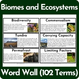 Biomes and Ecosystems Word Wall - ENGLISH VERSION