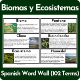 Biomes and Ecosystems Word Wall - SPANISH VERSION