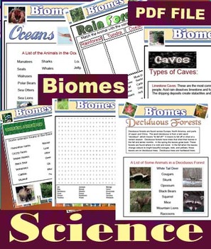 Preview of Biomes and Habitats - 90 Pages - PDF File Format