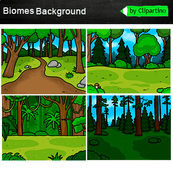 Preview of Biomes Backgrounds Clip art Commercial use / Forest/ Desert/ Tundra/ Savanna