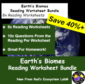 Preview of Biomes of Earth Reading Worksheet Bundle **Editable**