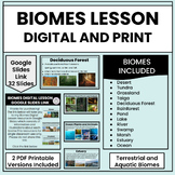 Biomes of the World Digital & PDF Lesson, Biome Characteri