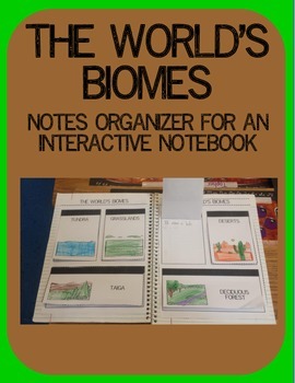 Preview of Biomes of the World - Interactive Notebook Notes Organizer