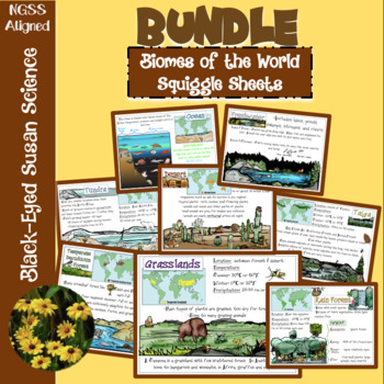 Preview of Biomes of the World Doodle Notes Bundle