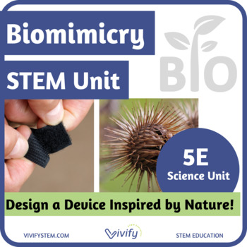 Preview of Biomimicry 5E Science Unit + STEM Design Lab (Nature-Inspired Design!)