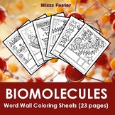 Biomolecules / Biochemistry Word Wall Coloring Sheets (19 pages)