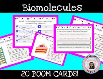 Preview of Biomolecules Macromolecules Boom Cards Digital Resource  Biology STAAR EOC