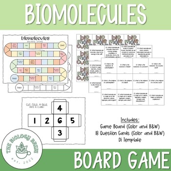 Preview of Biomolecules (Macromolecules) - Board Game Activity