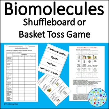 Preview of Biomolecules Review Shuffleboard or Basket Toss Game