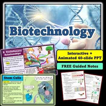 Preview of Biotechnology 2-Lesson PowerPoint (& FREE Guided Notes) for Biology, NEW!