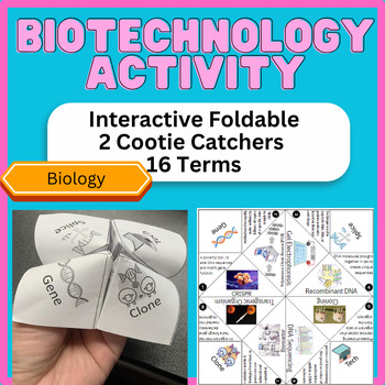 Preview of Biotechnology Activity (Cootie Catcher Foldable: Biology EOC, STAAR, AP, MCAT)
