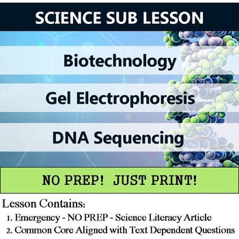 Preview of Biotechnology - DNA Common Core Enrichment Article - Sub or Homework