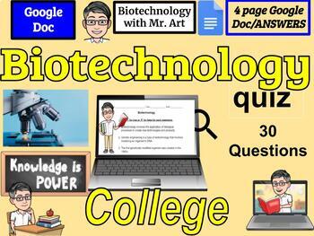 Preview of Biotechnology quiz- college- 30 True and False Questions with Answers 