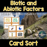 Biotic and Abiotic Factors Card Sort