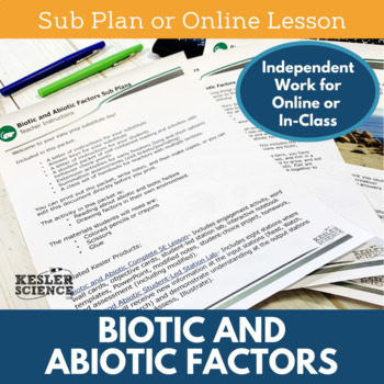 Preview of Biotic and Abiotic Factors - Sub Plans - Print or Digital
