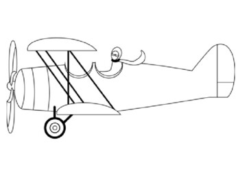 Biplane with Pilot coloring page by Steven's Social Studies | TPT