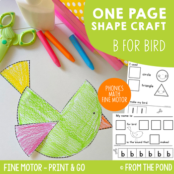 Preview of Bird 2D Shape Craft and Number Activity