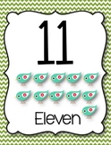 *Bird & Chevron* Numbers 11-20 {Freebie!}