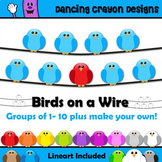 Clip Art Birds on a Wire | Counting Set