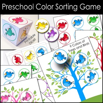 Preview of Bird Color Sorting Game -Preschool