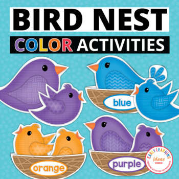 Preview of Preschool Spring Birds Color Sorting Sort by Size Matching Math Activities Prek