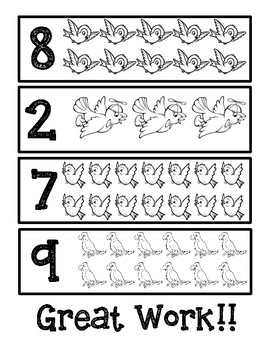 Bird Counting and Coloring Activity Sheet by Early Childhood Resource