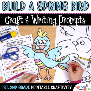 Preview of Build a Bird Craft, Template, and No Prep Spring Writing Activities for March
