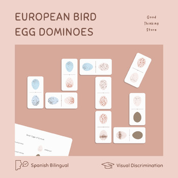 Preview of Bird Egg Dominoes | Spring Visual Discrimination Game | Spanish Bilingual