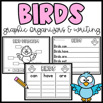 Preview of Bird Graphic Organizers-Writing-Labeling Parts of a Bird-All About Animals Birds