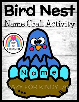 Preview of Bird Nest Craft: Spring Animals Name Craft Activity / Literacy / Writing Center