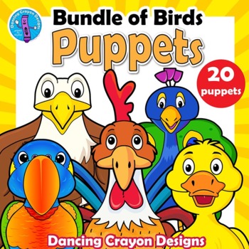 Preview of Bird Puppets BUNDLE | Paper Bag Craft Activity Templates