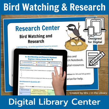 Preview of Bird Research Library Center & Lesson for Google Docs & Slides