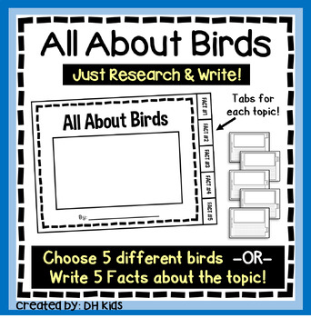Preview of Bird Species Report, Animal Flip Book, Birds Fact Book, Animals Writing Project
