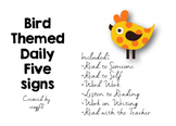 Bird Themed Daily 5 Signs