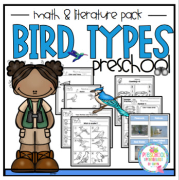 Preview of Bird Types Math & Literature Preschool