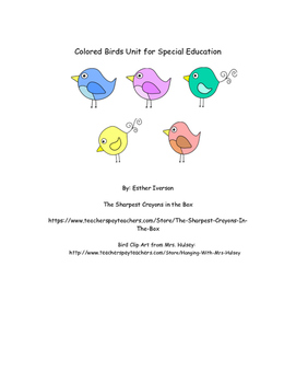 Preview of Bird Unit for Special Education