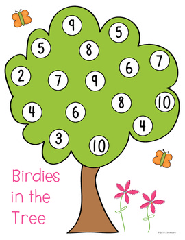 Addition, Subtraction, and Number game - Birdies in the Tree by Katie Byrd