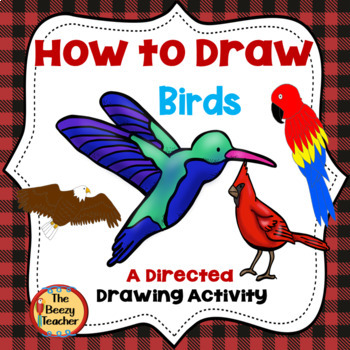 Preview of Birds A How to Draw Directed Drawing Activity | Writing