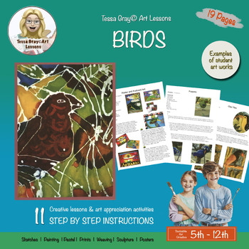 Preview of Birds Art Lessons, 11 Projects, Middle & Senior School