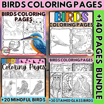 Preview of Birds Coloring Pages - Birds Nature, Life Cycle, Facts, Activities Bundle