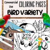 Kawaii Birds Coloring Pages 12 Commercial Use stock images