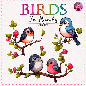 Preview of Birds In Branches | Animal Clip Art | Avian | Outdoors